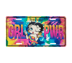 License Plate Betty Boop - Tie dye