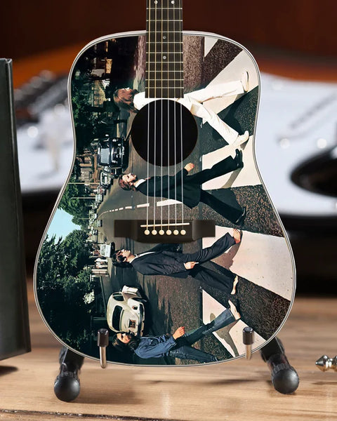 Miniature Acoustic Guitar Beatles Fab Four Abbey Road Tribute
