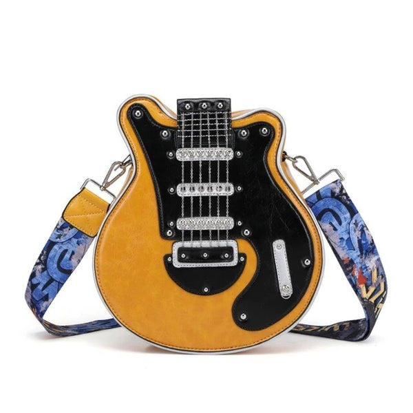 Bag Vintage Guitar-Shaped Crossbody - PU Leather