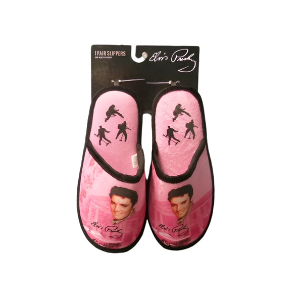 Slippers Elvis Pink w/ Guitars - Boulevard Souvenirs