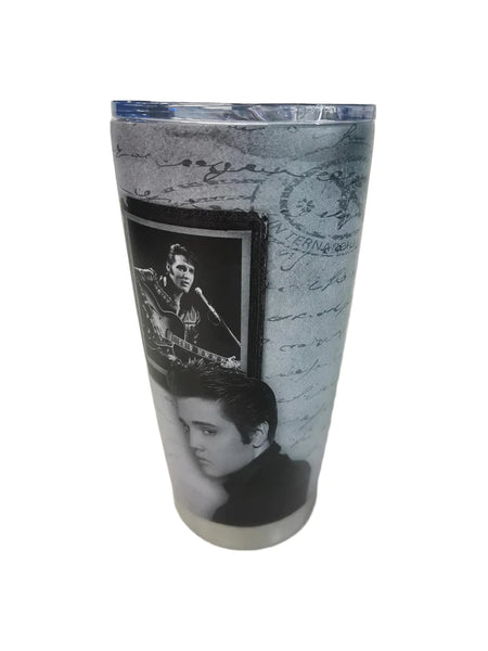 THERMO Travel Mug Elvis Black and White Letters