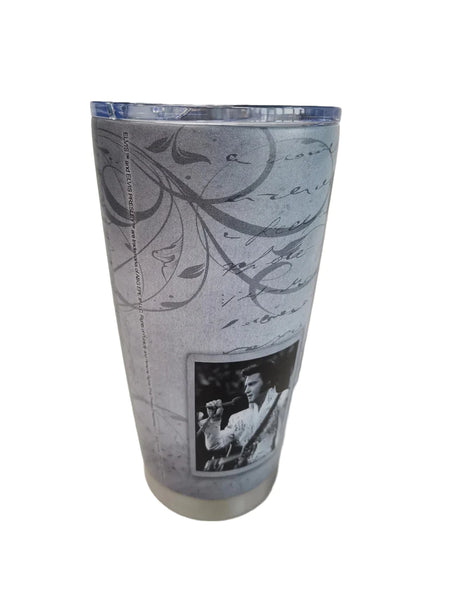 Travel Thermo Mug Elvis Black and White Letters