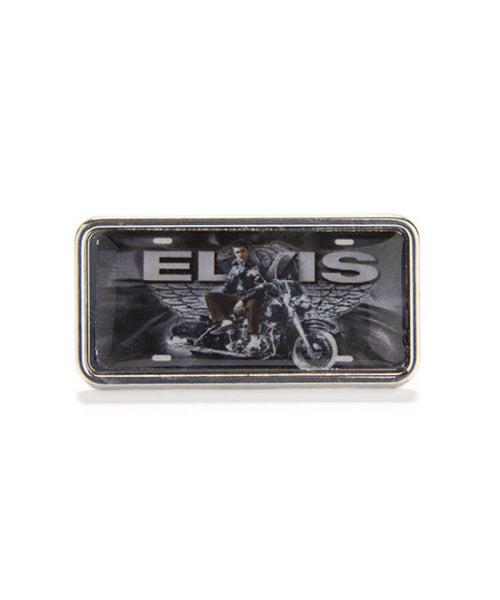 Lapel Pin Elvis on Motorcycle with wings
