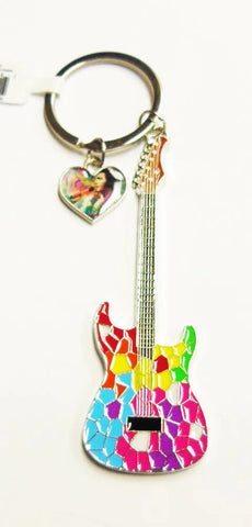 Key Chain Elvis  Mosaic Guitar w/Charm