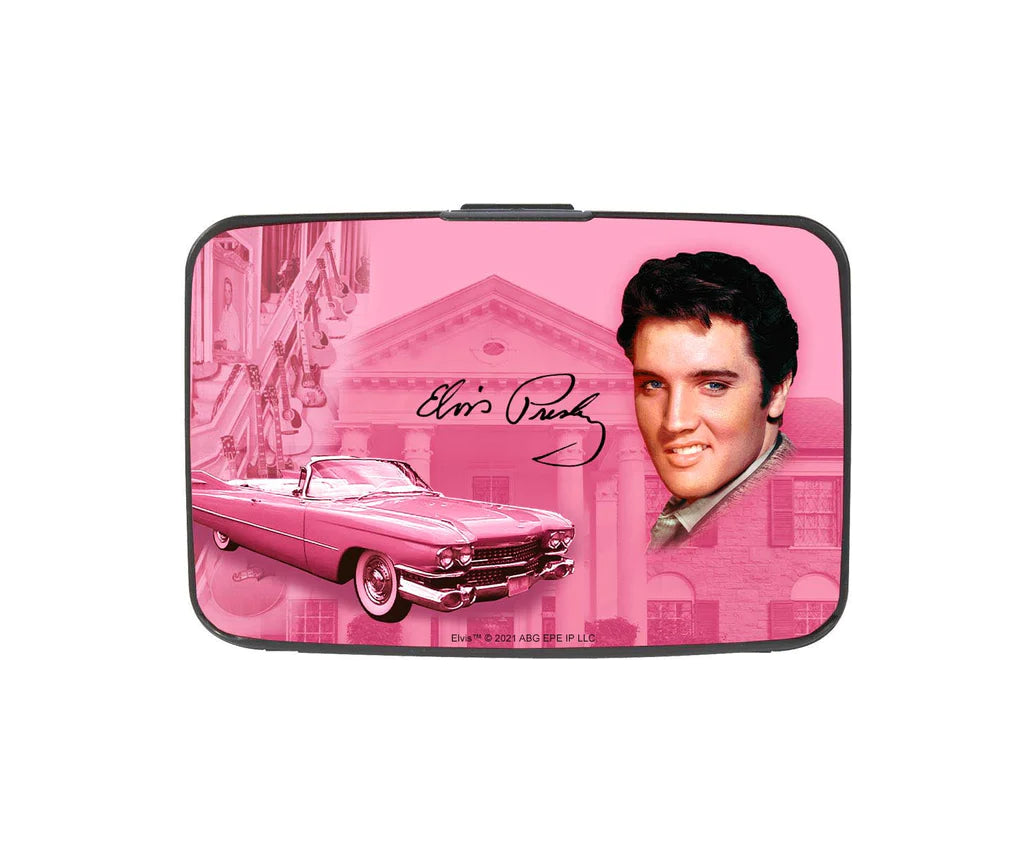 Credit Card Case Elvis Pink With Guitars