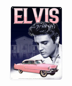 Sign Elvis Sign Tin Pink Caddy