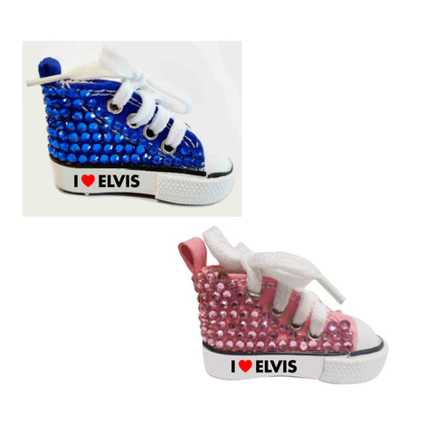 Magnet ELVIS SNEAKER I LOVE ELVIS WITH RHINESTONES TWO COLORS TO CHOOSE FROM PINK OR BLUE