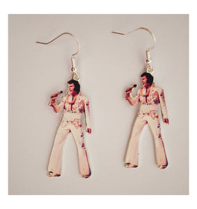 Earrings Elvis Swinging Legs - White Jump Suit