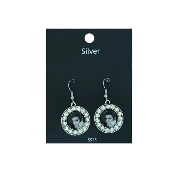 Earrings Elvis Black & White With Stones