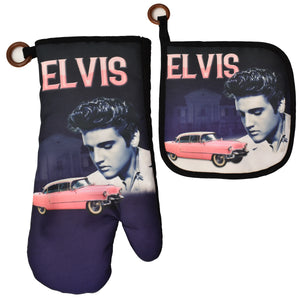 Pot Holder/Oven Mitt Elvis  Pink Caddy