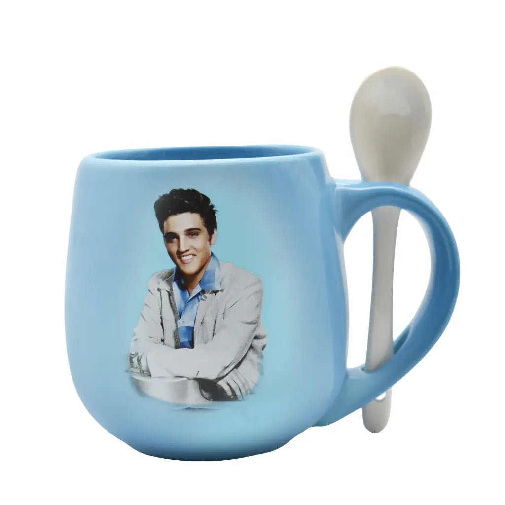 MUG Elvis  - Light Blue w/ Spoon