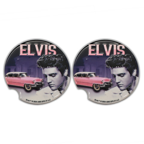 Car Coasters Set of 2 Elvis Pink Caddy