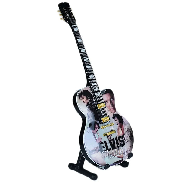 Elvis Guitar - Collage 10" Tall with Stand