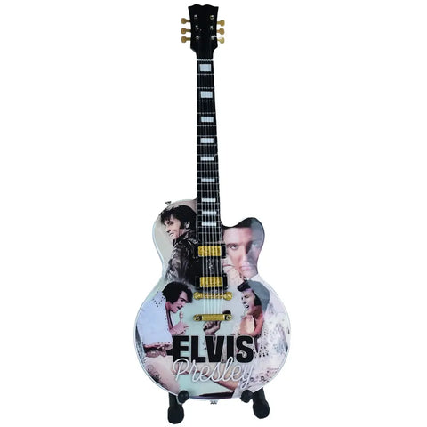 Elvis Guitar - Collage 10" Tall with Stand