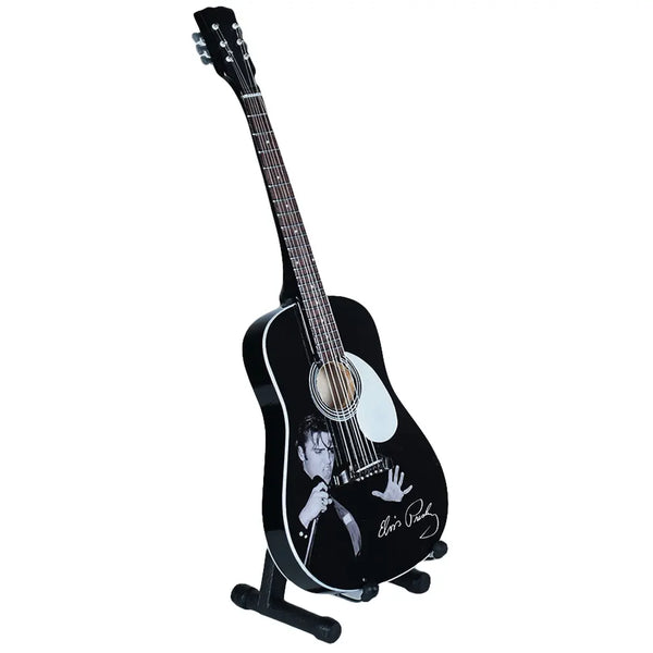 Elvis Guitar - Black 10" Tall with Stand