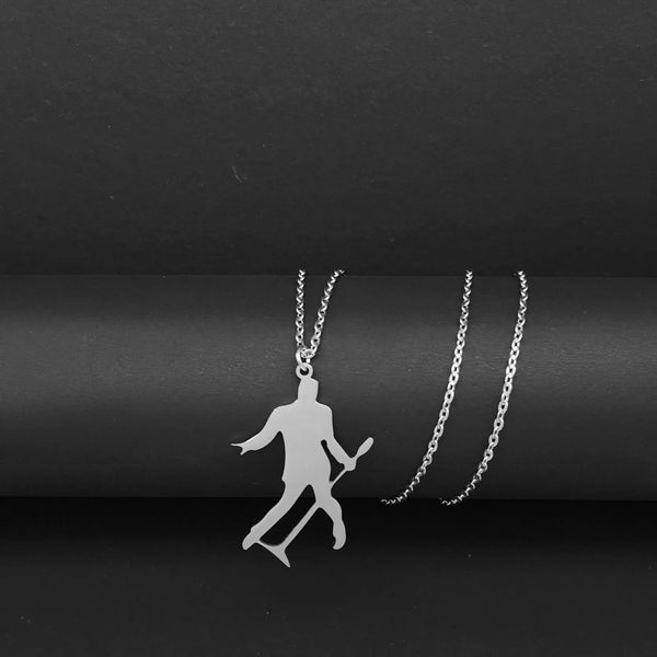 Necklace Elvis Silhouette Stainless Steel Jewelry