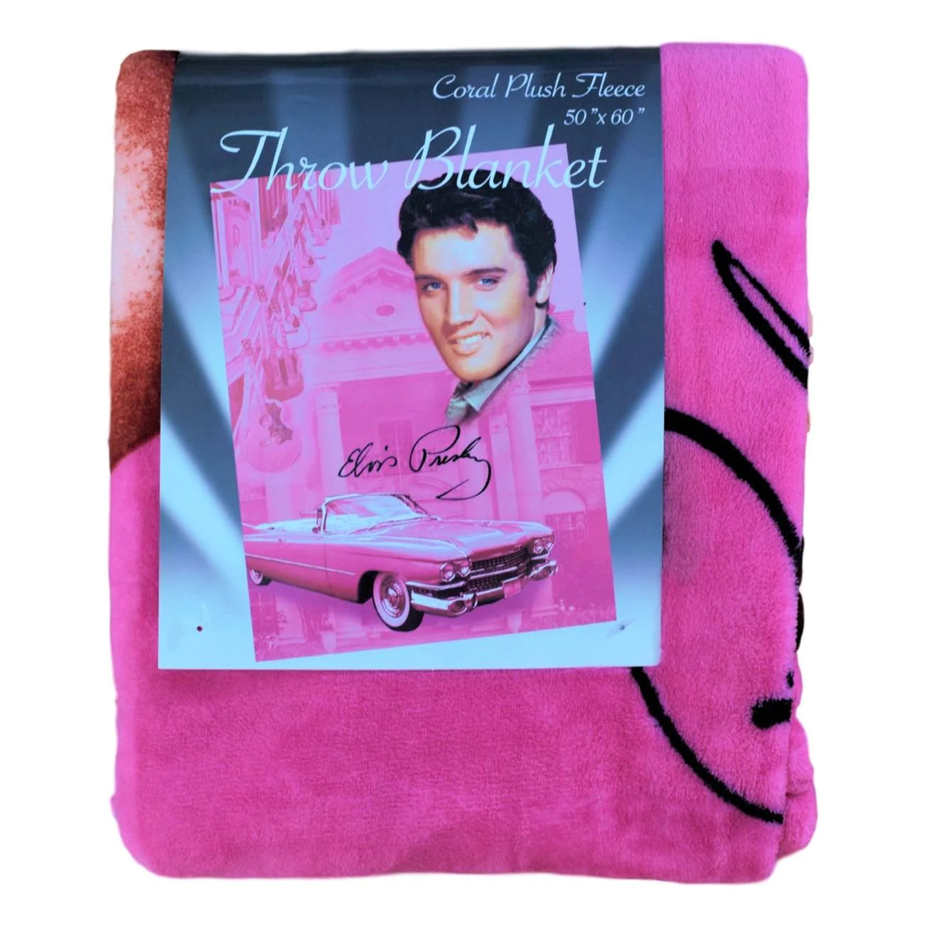 Throw Blanket Elvis Pink Guitars Boulevard Souvenirs