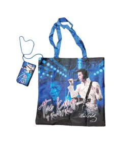 Bag w/Pouch Elvis The King Blue w/White Jump