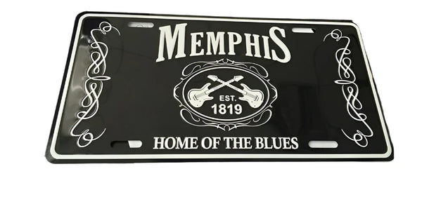 License Plate Memphis Black and White EST. 1819 - Boulevard Souvenirs