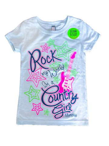 T-Shirt KIDS GIRLS ROCK MY WORLD I'M A COUNTRY GIRL Memphis
