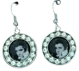 Earrings Elvis Black & White With Stones