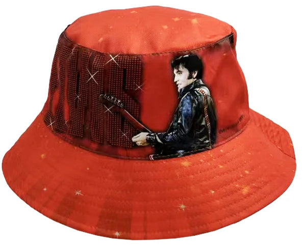 Bucket Cap Elvis Red 68 Name in Lights Reversible