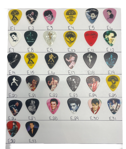GUITAR PICKS ELVIS 32 DIFFERENT ONES TO CHOOSE FROM