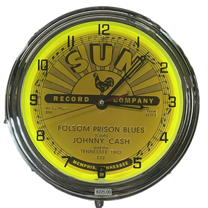 CLOCK NEON SINGLE  JOHNNY CASH/ SUN RECORDS  FOLSOM PRISON BLUES