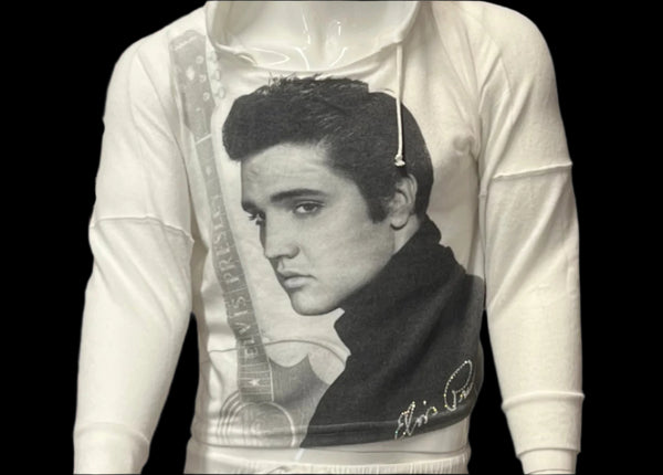 CROP HOODIE ELVIS PORTRAIT