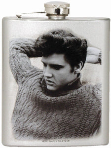Flask Elvis  Blue Sweater