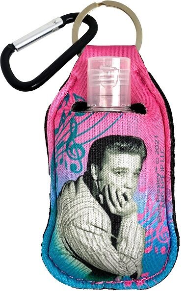 KEY CHAIN Hand Sanitizer Cover Elvis with plastic bottle
