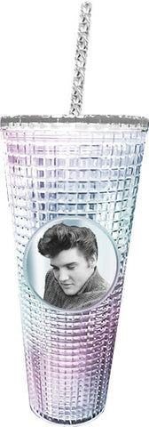 Cup Elvis Diamond Acrylic  with Straw