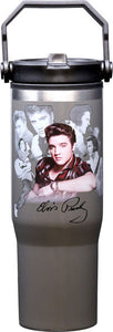 Thermo Travel Mug ELVIS PORTRAIT w/Handle and Straw