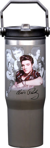 Thermo Travel Mug ELVIS PORTRAIT w/Handle and Straw