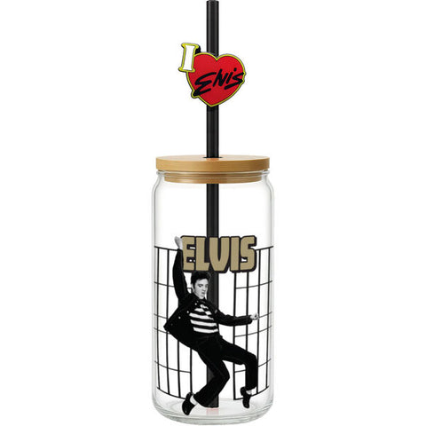 Glass w/Straw Charm ELVIS