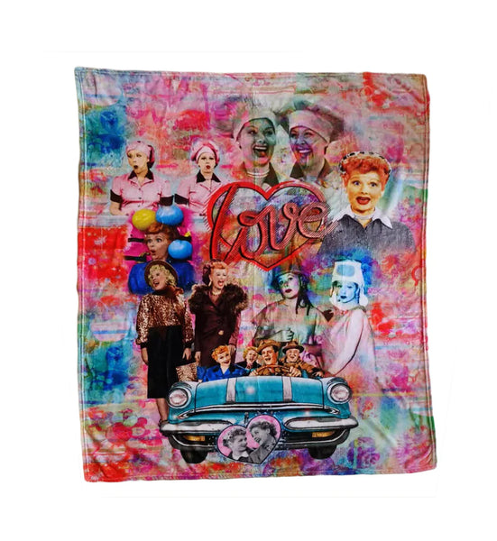 Throw Blanket  I LOVE LUCY - Color Collage