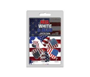 GUITAR PICKS 6 PACK THE RED, WHITE & BLUE USA