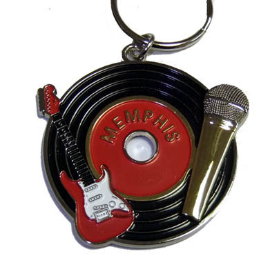 KEY CHAIN Memphis  - Record w/Mic & GUITAR