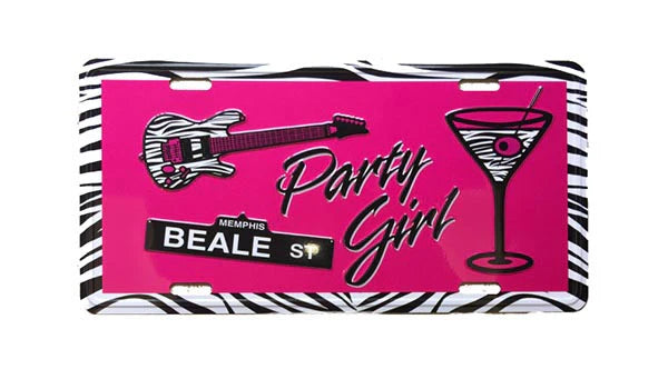 License Plate Memphis Beale Street Party Girl - Boulevard Souvenirs