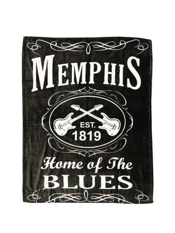 Throw Blanket Memphis EST.1819 W/Guitars