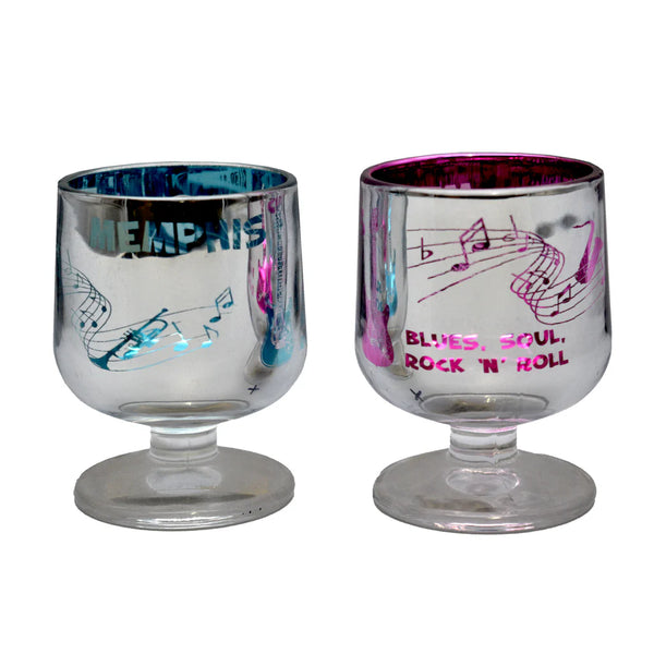 SHOT GLASS Memphis Foil Pink or Blue