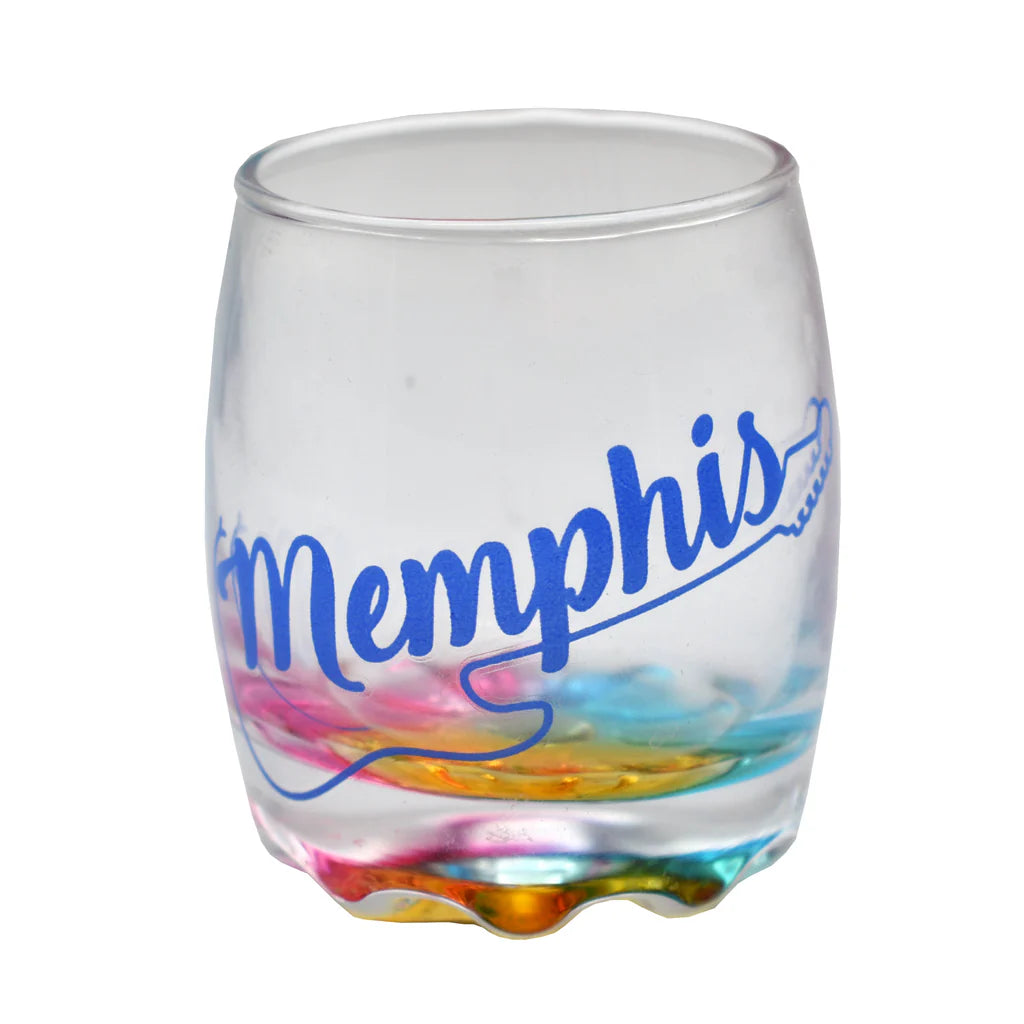 SHOT GLASS Memphis Rainbow Base