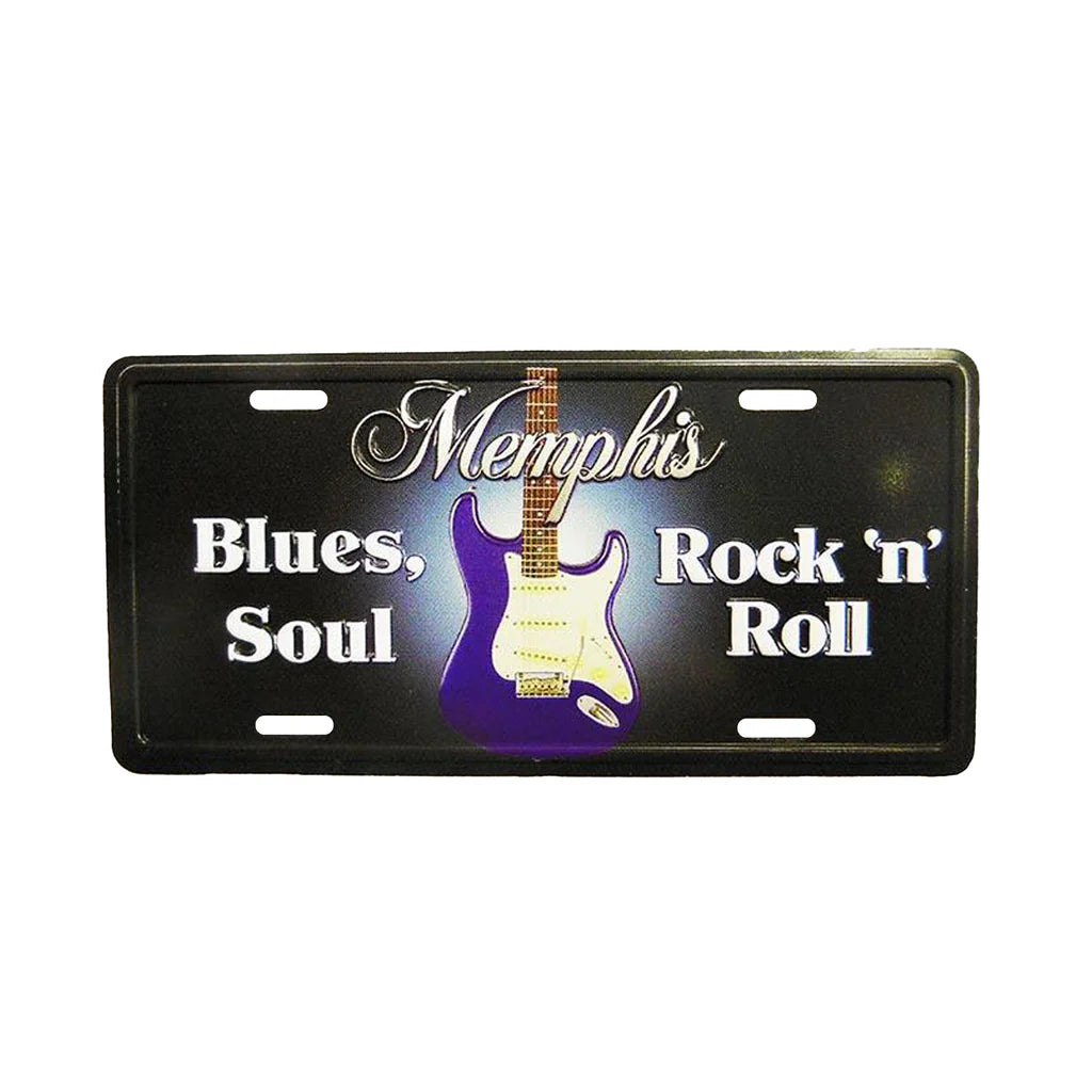 License Plate Memphis Guitar Blues, Soul, Rock'n'Roll - Boulevard Souvenirs