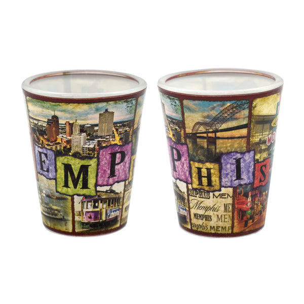 Shot Glass Memphis Collage Photo Framed