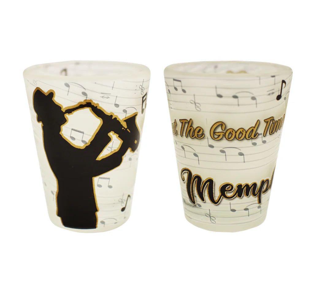 SHOT GLASS Memphis Good Times Roll Frost