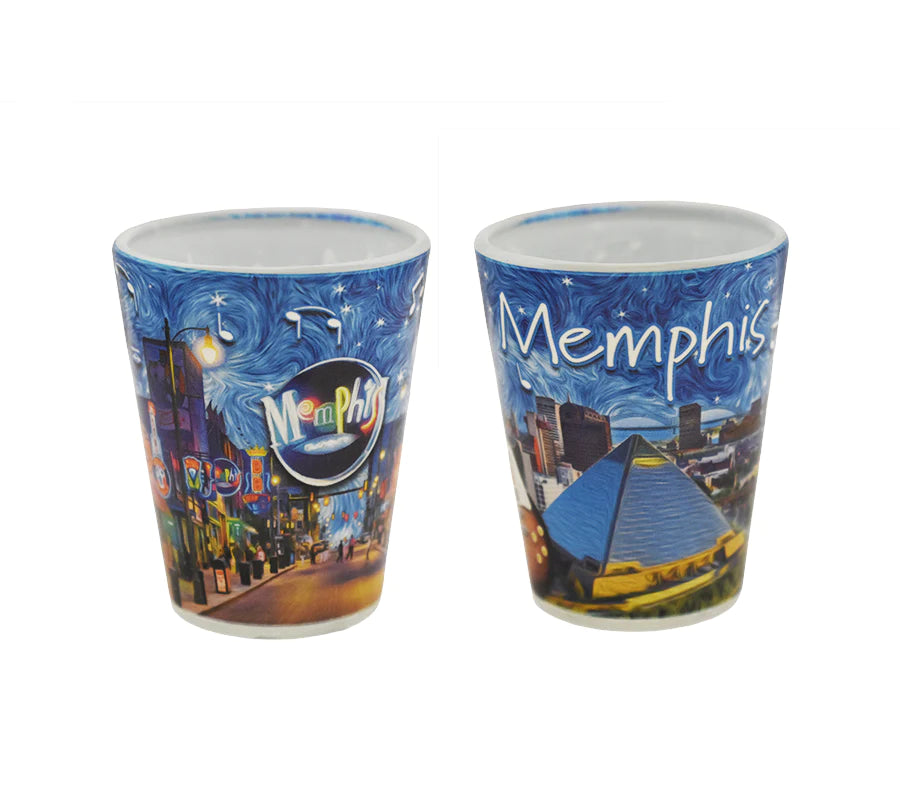 SHOT GLASS Memphis Starry Night
