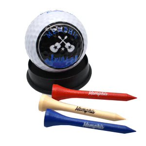 Golf Ball & Tee Set - Memphis Skyline