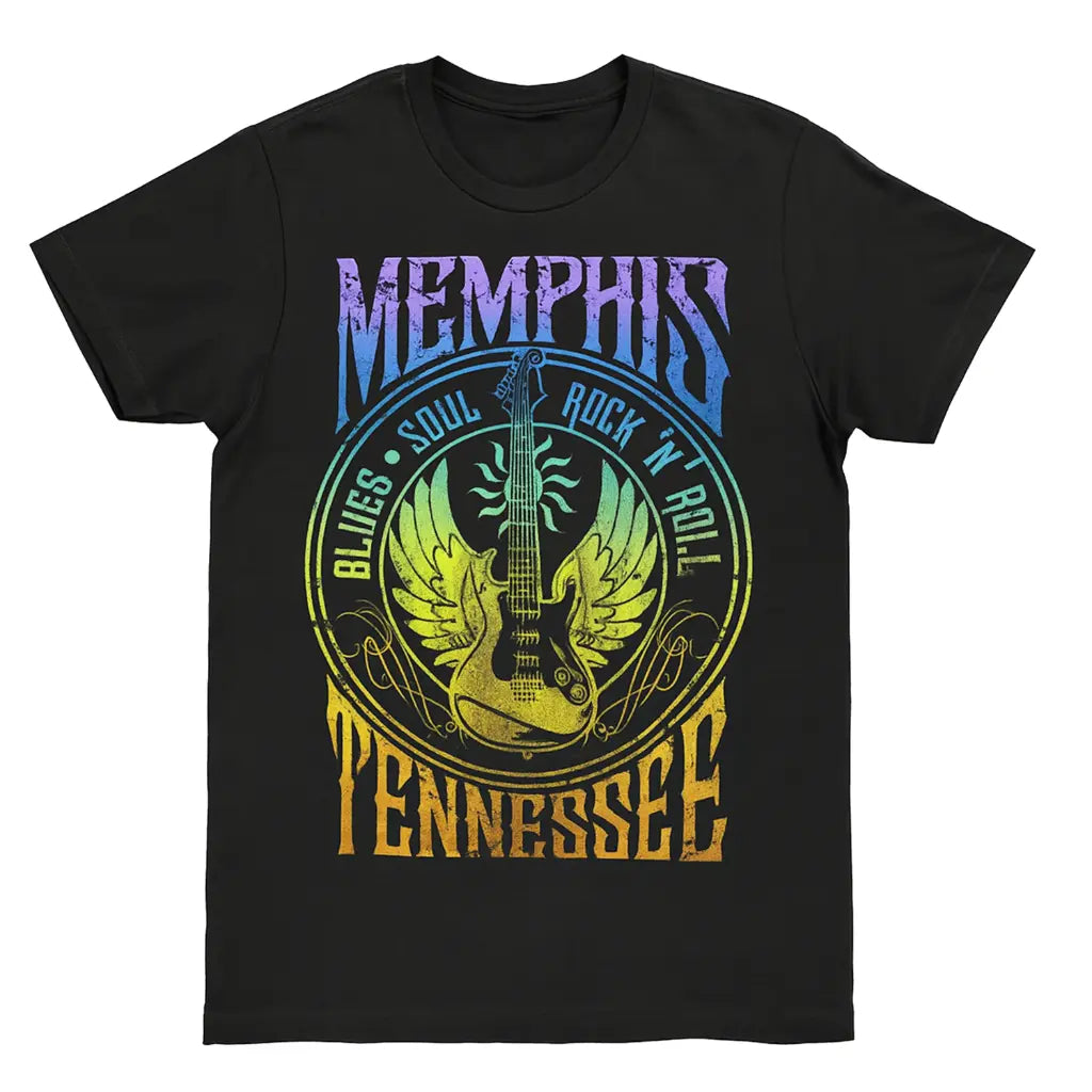 T-SHIRT Memphis  - Guitar With Wings
