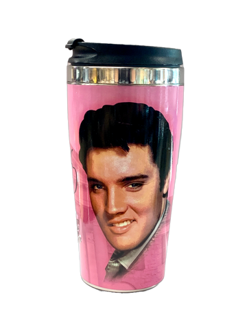 Thermo Travel Mug Elvis Presley Pink all over