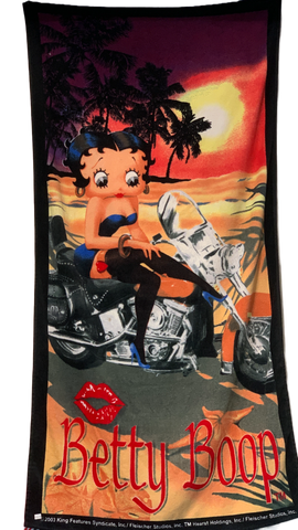 Beach Towel Betty Boop Biker